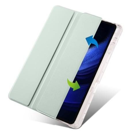 Чехол-книжка 3-fold Clear TPU Smart Leather для Xiaomi Pad 7 / 7 Pro - зеленый
