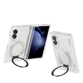 Протиударний чохол Terminator Style Glitter Powder MagSafe Magnetic на Samsung Galaxy Fold8 5G — прозорий