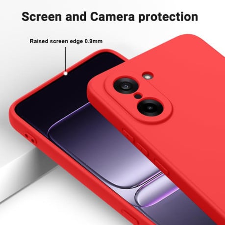 Силиконовый чехол Solid Color Liquid Silicone на OnePlus Nord CE5/Ace 5 Racing - красный