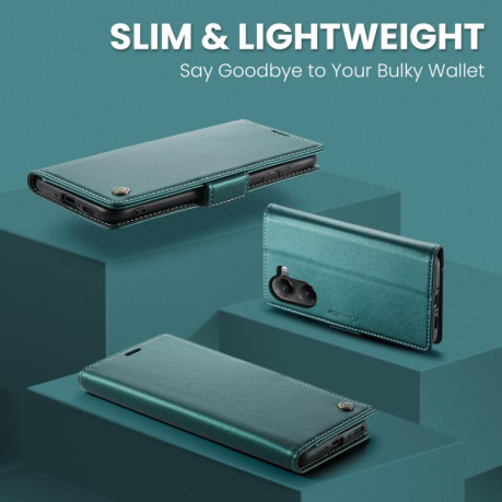 Чохол-книжка CaseMe 023 Butterfly Buckle Litchi Texture RFID Anti-theft Leather для Xiaomi Poco X7 Pro - зелений