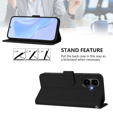 Чехол-книжка с мягким покрытием (Skin Feel) со шнурком на Infinix Smart 10 4G - черный