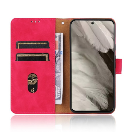 Чохол-книжка Skin Feel Magnetic Flip Leather для Google Pixel 8 - пурпурно-червоний