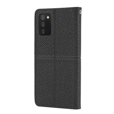 Чехол-книжка Woven Texture для Samsung Galaxy A03s - черный