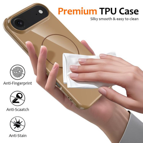 Противоударный чехол Glossy TPU Shockproof MagSafe на iPhone Air - золотой