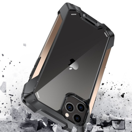 Противоударный чехол R-JUST Metal Airbag для iPhone 12 / 12 Pro - золотой