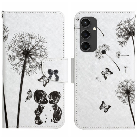 Чехол-книжка Colored Drawing Pattern для Samsung Galaxy S24 FE 5G - Dandelions