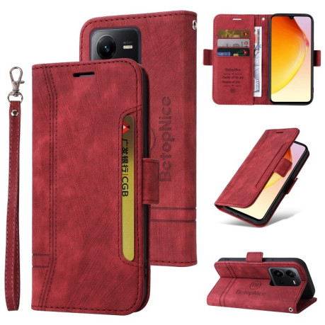 Чохол-книжка BETOPNICE Dual-side Buckle Leather для Vivo V25 / V25e 4G Global - червоний