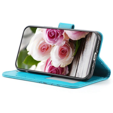 Чохол-книжка Rose Butterfly Embossed Leather для Realme 14 Pro+ - синій
