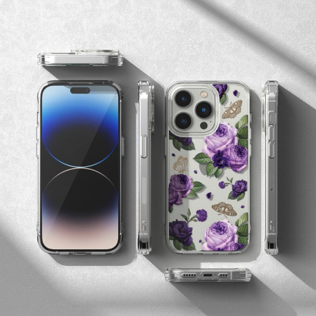 Чохол Ringke Fusion Design Armored Case Cover with Gel Frame для iPhone 14 Pro Max - Purple rose