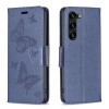 Чехол-книжка Butterflies Pattern для Samsung Galaxy S24+ 5G - синий