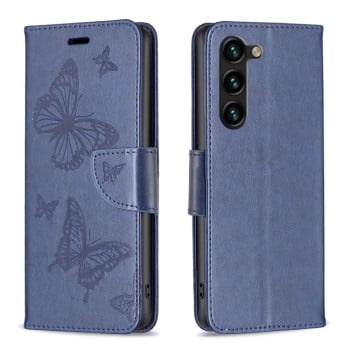 Чехол-книжка Butterflies Pattern для Samsung Galaxy S24+ 5G - синий