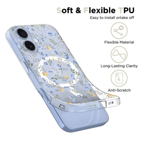 Чехол Tech-Protect FlexAir Hybrid с MagSafe на iPhone 17 - Daisies with Leaves