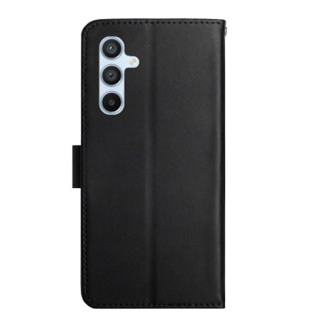 Шкіряний чохол-книжка Genuine Leather Fingerprint-proof для Samsung Galaxy A55 5G - чорний