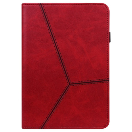 Чохол Solid Color Stripe Embossed Leather для Xiaomi Redmi Pad SE - червоний