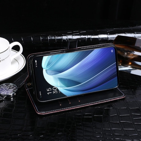 Чохол-книжка idewei Crocodile Texture для OPPO Reno7 5G Global/ Find X5 Lite/OnePlus Nord CE2 5G  - винно-червоний