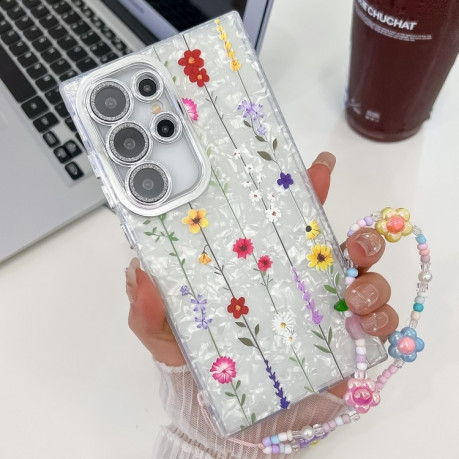 Чохол Electroplating Laser Flower Texture для Samsung Galaxy S25 Ultra 5G - Yellow Wildflower