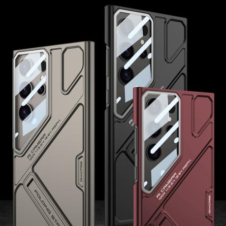 Протиударний чохол GKK Mech Style Ultra-thin Folding Holder Not Included Pen для Samsung Galaxy S25 Ultra 5G - червоний