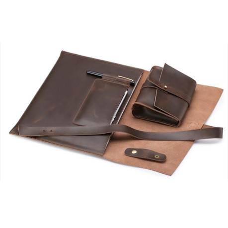 Універсальна сумка-конверт з натуральної шкіри EsCase Retro series для ноутбуків 13.3 дюйма та менш - коричневий