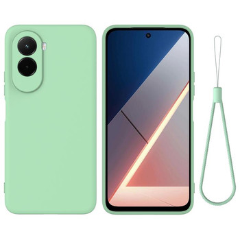 Силиконовый чехол Solid Color Liquid Silicone на Xiaomi Poco M7 4G 169mm — зелёный