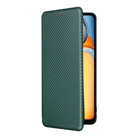 Чохол-книжка Carbon Fiber Texture на Xiaomi Redmi 13C/Poco C65 - зелений
