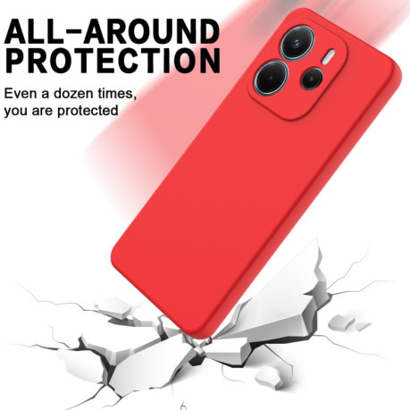 Силіконовий чехол Solid Color Liquid Silicone на Xiaomi Redmi Note 14 4G 164.84mm - червоний