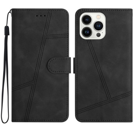 Чехол-книжка Stitching Skin Feel для iPhone 16 Pro Max - черный