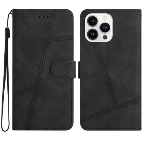 Чохол-книжка Stitching Skin Feel для iPhone 16 Pro - чорний