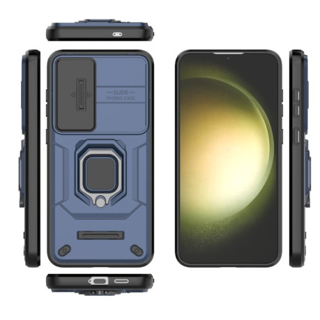 Противоударный чехол Sliding Camshield для Samsung Galaxy S24+ 5G - синий