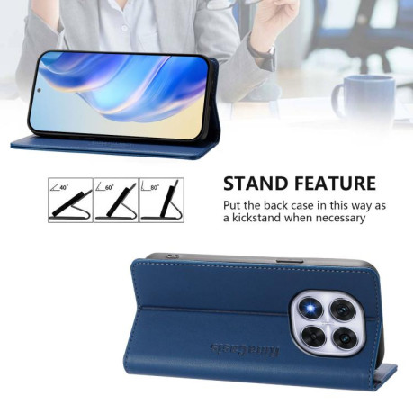 Чехол-книжка RC01 Dual-Folded Magnetic Suction RFID Leather на Xiaomi Redmi Note 14 Pro 4G - синий