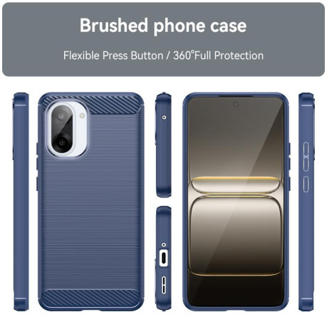 Чохол Brushed Texture Carbon Fiber на OnePlus Nord CE5 5G - синій