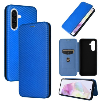 Чехол-книжка Carbon Fiber Texture на Samsung Galaxy A36 - синий