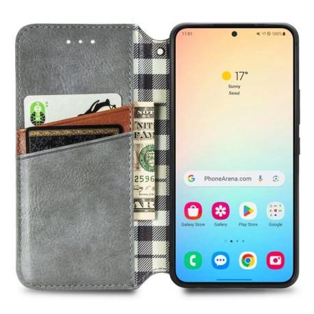 Чохол-книжка Cubic Grid для Samsung Galaxy S25+ 5G - сірий