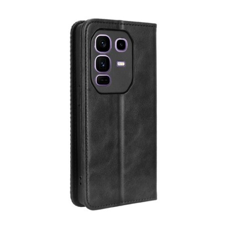 Чехол-книжка Magnetic Buckle Retro Crazy Horse Texture на Infinix Note 50 Pro+ - черный