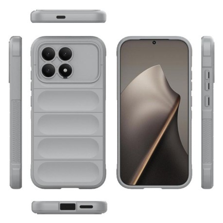 Силиконовый чехол Magic Flannel на Xiaomi Redmi K90/Poco F8 Pro — серый