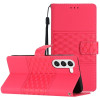 Чехол-книжка Diamond Embossed Skin Feel для Samsung Galaxy S23 5G - красный