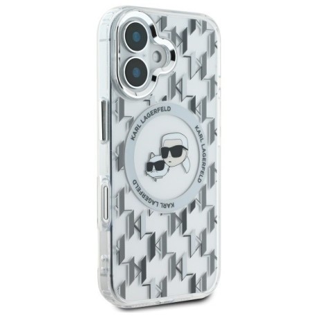 Оригінальний чохол Karl Lagerfeld IML Monogram Karl &amp; Choupette Head MagSafe для iPhone 16 - Clear