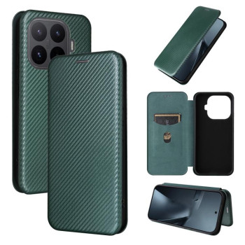 Чехол-книжка Carbon Fiber Texture на Xiaomi 17T 5G — зелёный