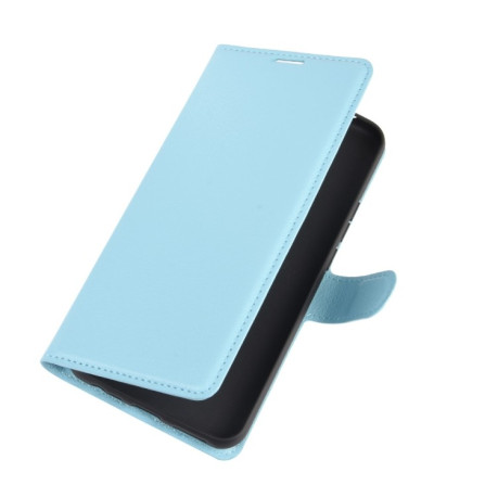 Чехол-книжка Litchi Texture на Xiaomi Redmi 9 - голубой