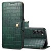 Чохол Denior Crocodile Texture Oil Edge Leather на Samsung Galaxy S24+ 5G - зелений