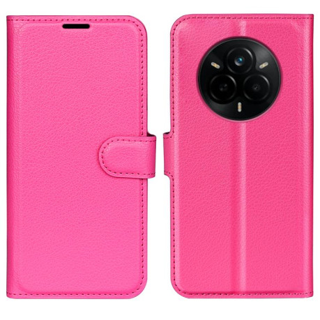 Чохол-книжка Litchi Texture Horizontal Flip Leather Realme 14 Pro+ - пурпурно-червоний
