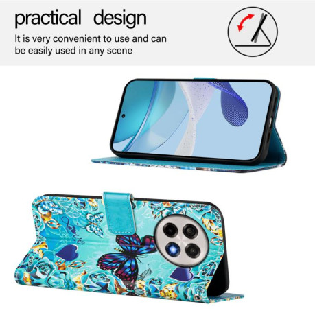 Чехол-книжка Colored Drawing Pattern Plain Weave Leather для OnePlus 13R / Ace 5 / 5 Pro - Black And White Tiger