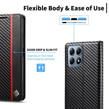Чохол-книжка LCIMEEKE Carbon Fiber для Xiaomi 14T - Black