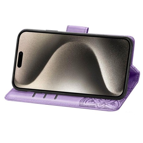 Чохол-книжка Butterfly Love Flower Embossed для iPhone 16 Pro Max - Lavender