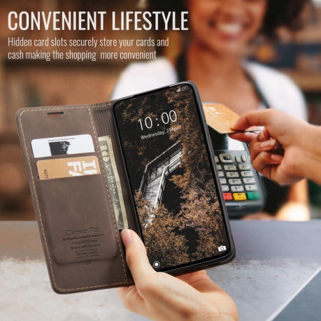 Чохол-книжка CaseMe-013 Multifunctional на Xiaomi Poco F7 Pro / F7 Ultra - кавовий