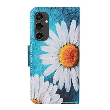 Чехол-книжка Colored Drawing Pattern для Samsung Galaxy S24 FE 5G - Chrysanthemum