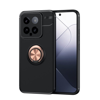 Ударозахисний чохол Metal Ring Holder для Xiaomi 14 - чорно-золотий
