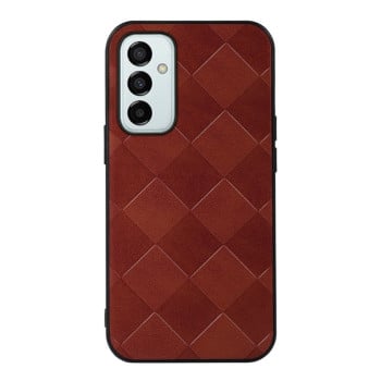 Протиударний чохол Weave Plaid для Samsung Galaxy M23 - коричневий