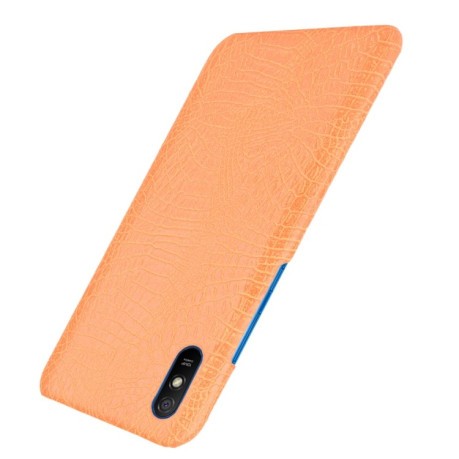 Ударопрочный чехол Crocodile Texture на Xiaomi Redmi 9A - оранжевый