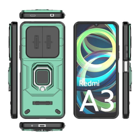 Протиударний чохол Sliding Camshield для Xiaomi Redmi A3 4G Global - зелений