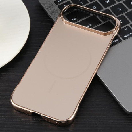 Противоударный чехол Electroplating Frameless Frosted Anti-Glare PC MagSafe для iPhone Air - Desert Gold